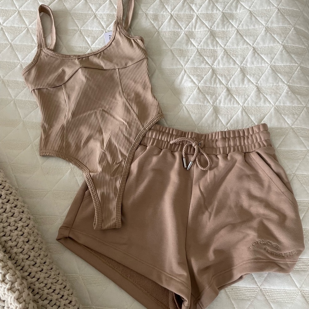 NWT for love and lemons bodysuit shorts set
